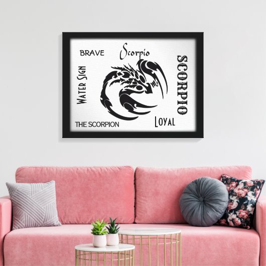 Scorpio Zodiac Symbool Canvas Afdruk (Insitu (Woonkamer))