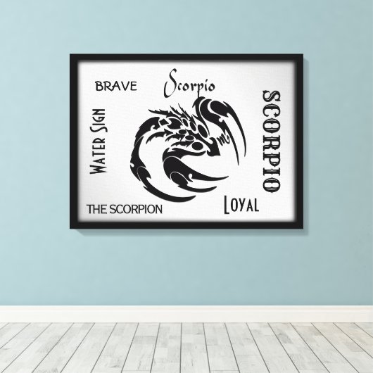 Scorpio Zodiac Symbool Canvas Afdruk (Insitu (Houten vloer))