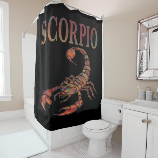 Scorpio Zodiac Symbool Douchegordijn (In situ)