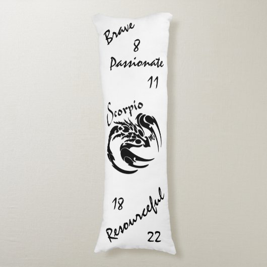 Scorpio Zodiac-symbool en -teken Lichaamskussen (Voorkant Verticaal)