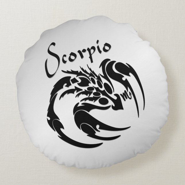 Scorpio Zodiac-symbool en -teken Rond Kussen (Achterkant)