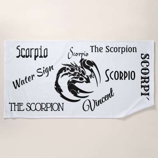 Scorpio Zodiac-symbool en -teken Strandlaken (Voorkant)