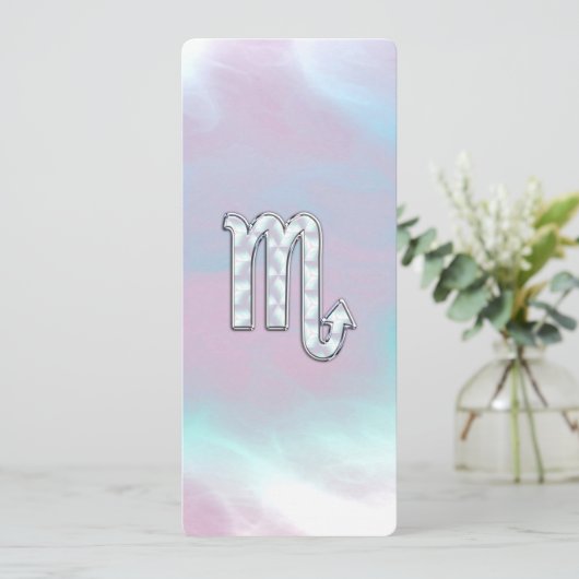 Scorpio Zodiac Symbool in moeder van parelstijl (Staand voorkant)