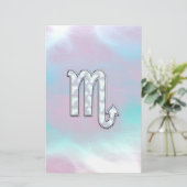 Scorpio Zodiac Symbool in moeder van parelstijl Briefpapier (Staand voorkant)