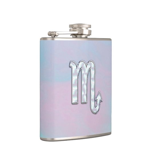 Scorpio Zodiac Symbool in moeder van parelstijl Heupfles (Rechts)