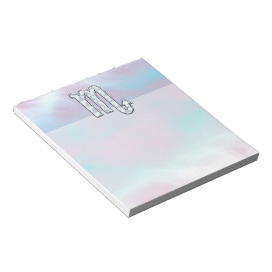 Scorpio Zodiac Symbool in moeder van parelstijl Notitieblok (Schuin)