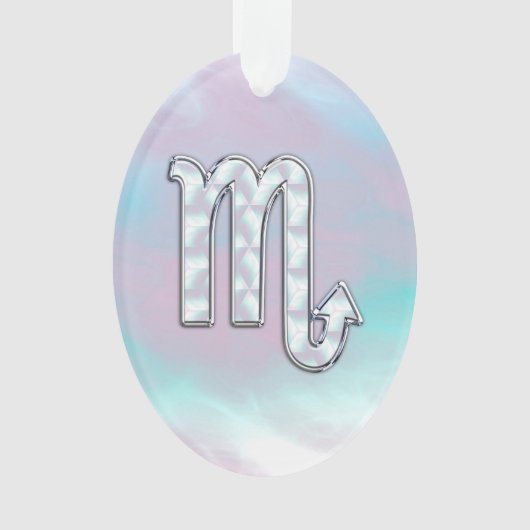 Scorpio Zodiac Symbool in moeder van parelstijl Ornament (voorkant)