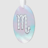 Scorpio Zodiac Symbool in moeder van parelstijl Ornament (voorkant)