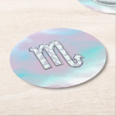 Scorpio Zodiac Symbool in moeder van parelstijl Ronde Kartonnen Onderzetter (Gebogen)
