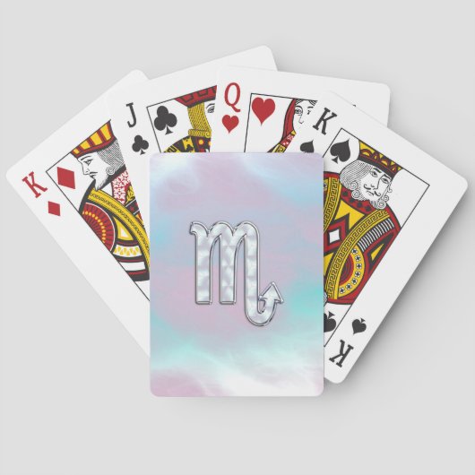 Scorpio Zodiac Symbool in moeder van parelstijl Speelkaarten (Achterkant)