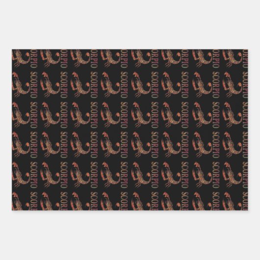 Scorpio Zodiac Symbool Inpakpapier Vel (Voorkant 2)