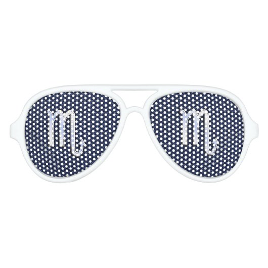 Scorpio Zodiac Symbool navy blue koolstofvezel sti Aviator Zonnebril (Voorkant)