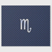 Scorpio Zodiac Symbool navy blue koolstofvezel sti Cadeaupapier (Vlak)