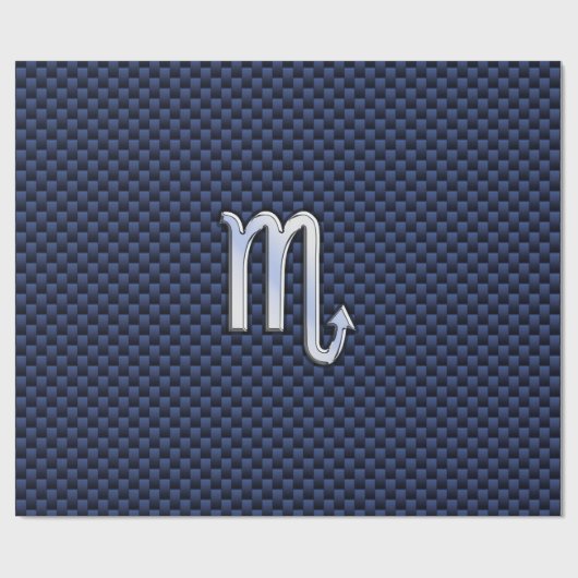 Scorpio Zodiac Symbool navy blue koolstofvezel sti Cadeaupapier (Vlak)