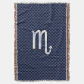 Scorpio Zodiac Symbool navy blue koolstofvezel sti Deken (Voorkant Verticaal)