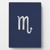 Scorpio Zodiac Symbool navy blue koolstofvezel sti Fotoplaat (voorkant)