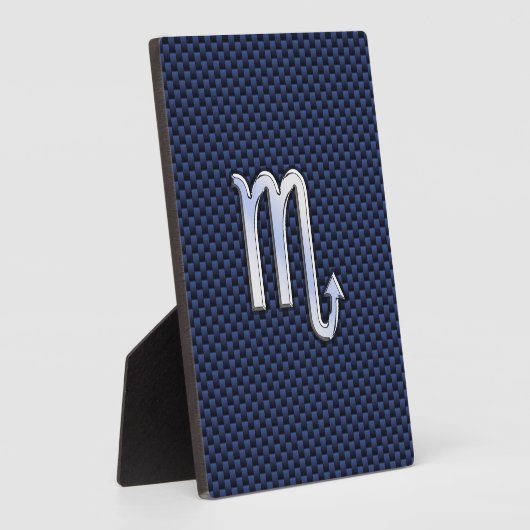 Scorpio Zodiac Symbool navy blue koolstofvezel sti Fotoplaat (Zijkant)