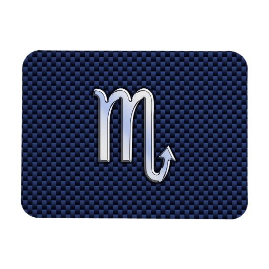 Scorpio Zodiac Symbool navy blue koolstofvezel sti Magneet (Horizontaal)