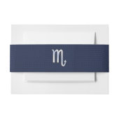 Scorpio Zodiac Symbool navy blue koolstofvezel sti Uitnodigingen Wikkel (Voorkant Voorbeeld)