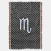Scorpio Zodiac-symbool op afdruk van koolstofvezel Deken (Voorkant Verticaal)