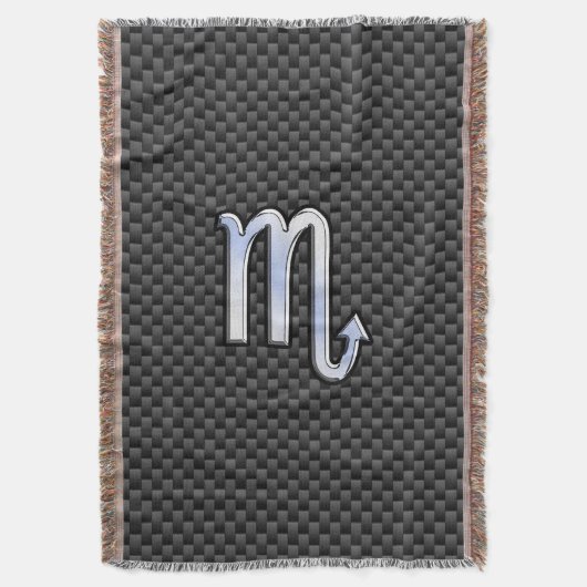 Scorpio Zodiac-symbool op afdruk van koolstofvezel Deken (Voorkant Verticaal)