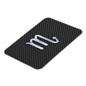 Scorpio Zodiac-symbool op afdruk van koolstofvezel Magneet (Linkerzijde)