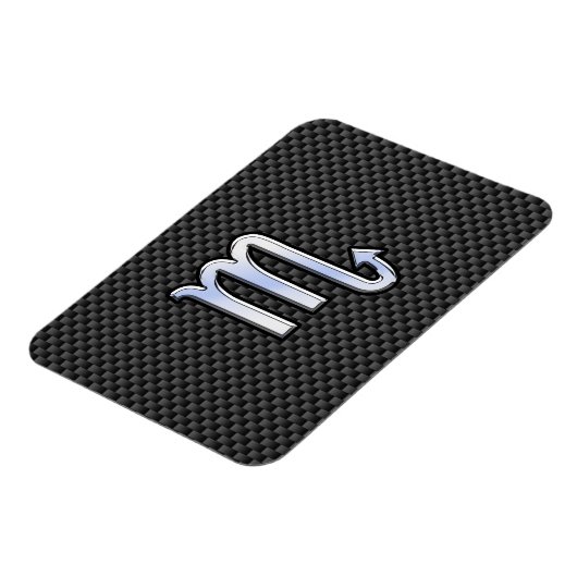 Scorpio Zodiac-symbool op afdruk van koolstofvezel Magneet (Linkerzijde)