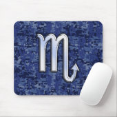 Scorpio Zodiac Symbool op Navy Blue Camo Muismat (Met muis)