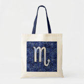 Scorpio Zodiac Symbool op Navy Blue Camo Tote Bag (Voorkant)