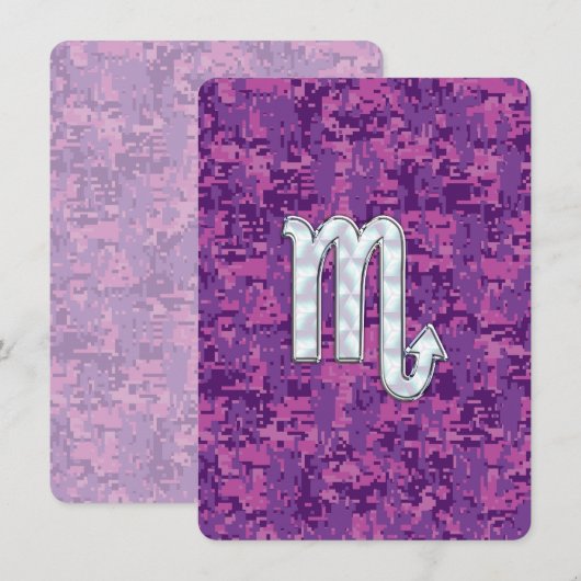 Scorpio Zodiac-symbool op roze digitale camo (Voorkant / Achterkant)