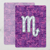 Scorpio Zodiac-symbool op roze digitale camo (Voorkant / Achterkant)