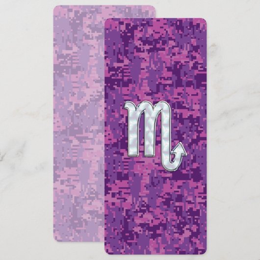Scorpio Zodiac-symbool op roze digitale camo (Voorkant / Achterkant)