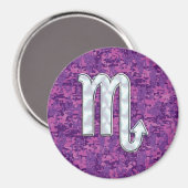 Scorpio Zodiac-symbool op roze digitale camo Magneet (Voorkant / Achterkant)