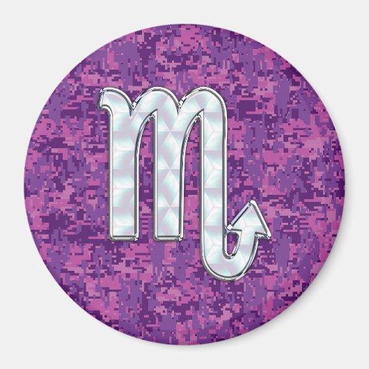 Scorpio Zodiac-symbool op roze digitale camo Magneet (Voorkant)