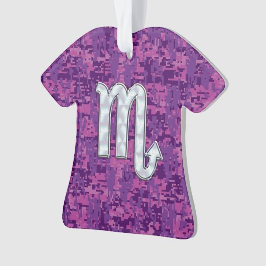 Scorpio Zodiac-symbool op roze digitale camouflage Ornament (voorkant)