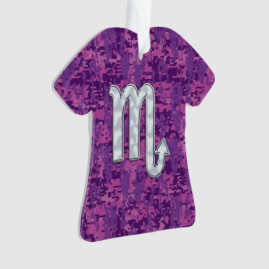 Scorpio Zodiac-symbool op roze digitale camouflage Ornament (voorkant)