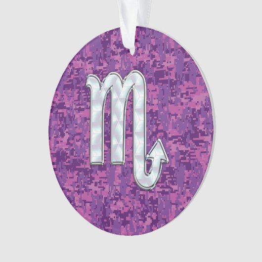 Scorpio Zodiac-symbool op roze digitale camouflage Ornament (voorkant)
