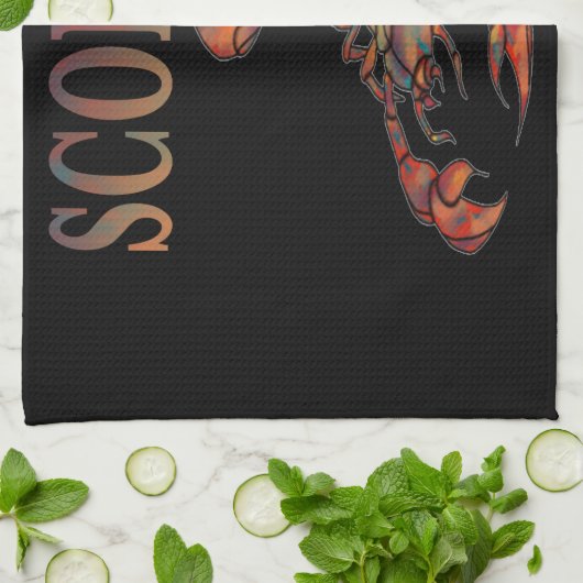 Scorpio Zodiac Symbool Theedoek (Gevouwen)