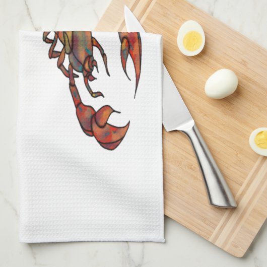 Scorpio Zodiac Symbool White Kitchen Towel Theedoek (Quarter Fold)