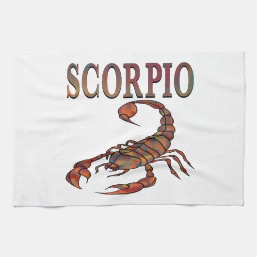 Scorpio Zodiac Symbool White Kitchen Towel Theedoek (Horizontaal)
