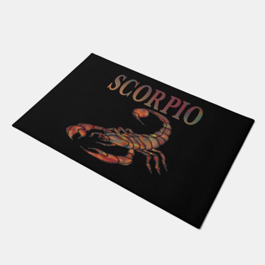 Scorpio Zodiac Symbool Zwarte Deur Mat (Schuin)
