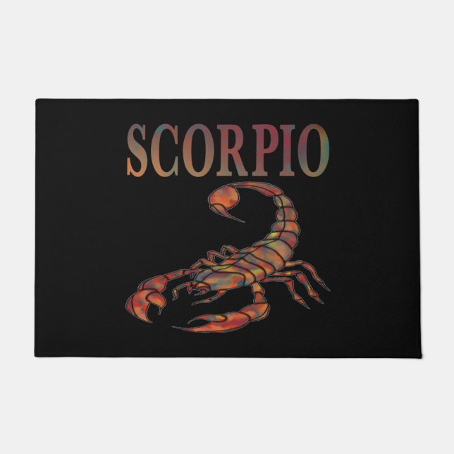 Scorpio Zodiac Symbool Zwarte Deur Mat (Voorkant)