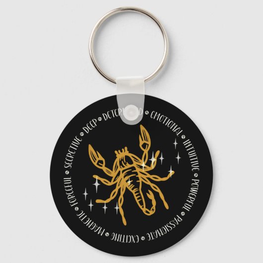 Scorpio Zodiac-teken: symbool, constellatie, info Sleutelhanger (Voorkant)