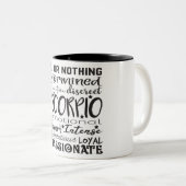 Scorpio Zodiac Traits/Astrologie Tweekleurige Koffiemok (Voorkant rechts)