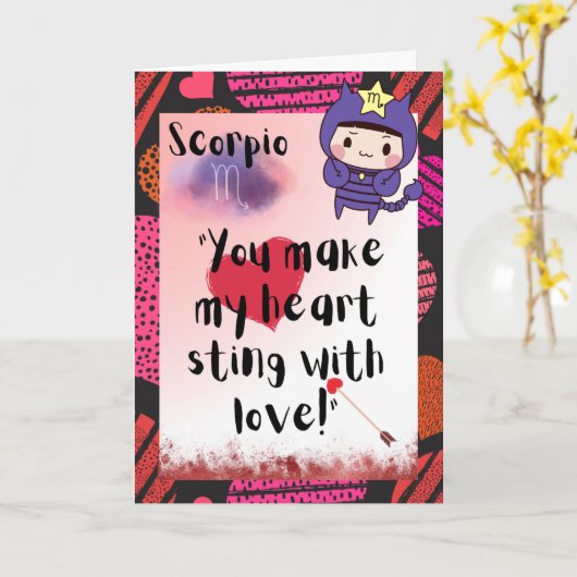 Scorpio Zodiac Valentijnse Kaarten (Gele Bloem)