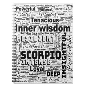 Scorpio Zodiac Word Cloud Inspiration Notitieboek