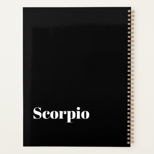 Scorpio Zodiac Word Cloud Inspiration Planner (Achterkant)