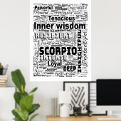 Scorpio Zodiac Word Cloud Inspiration Poster (Thuiskantoor)