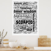 Scorpio Zodiac Word Cloud Inspiration Poster (Keuken)