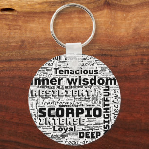 Scorpio Zodiac Word Cloud Inspiration Sleutelhange Sleutelhanger